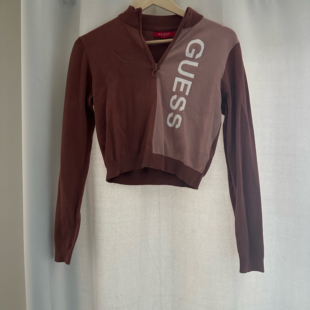 Guess cropped long sleeve top
